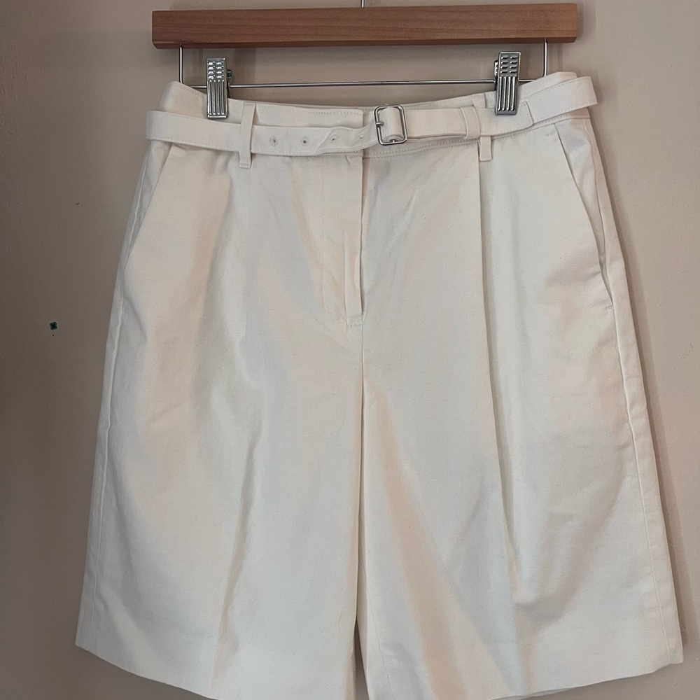 J. Crew Women's White Bermudas with Belt